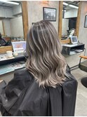 バレイヤージュ、ハイライト、レイヤーカット、ダブルカラー