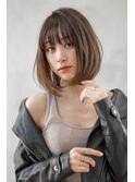 大人かわいい☆小顔センシュアルショートボブ×グレージュ