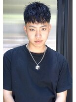 メリケンバーバーショップ コウベ(MERICAN BARBERSHOP KOBE)&nbsp;七三オールバックツイストパーマかき上げヘアコンマヘア188