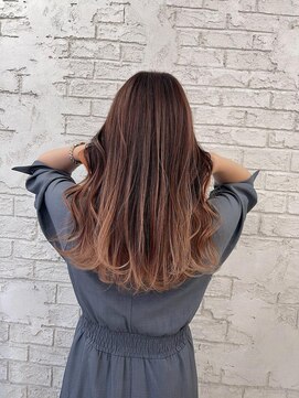 プライズ 池袋店(prize) バレイヤージュオレンジベージュセミロング2201