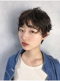 韓国風マッシュパーマ×アッシュブラック