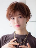 マッシュショート 大人可愛い うる艶髪 暖色系カラー 30代40代