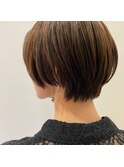 20代30代40代小顔ハンサムショートアッシュブラウンカラー
