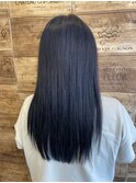 艶髪ストレート×ネイビーアッシュ
