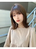 大人可愛いくびれミディアム♪ベージュカラー