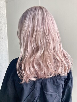 スー 渋谷(suu) ハイトーンインナーカラーピンクベージュフェイスフレーミング