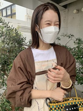 ローウェ 愛知豊橋(Louwe) 髪質改善トリートメント透明感ベージュカラーボブヘアセット豊橋