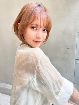エイミー(Aimee) Aimee町田　丸みボブ×オレンジベージュ