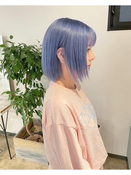 ニュート(Neut ) 水色カラー/ハイトーンブルー/ミニボブ/ケアブリーチ/名古屋
