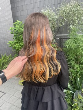アリ 葛西店(ALi) インナーカラー×オレンジ｜葛西髪質改善｜葛西縮毛矯正｜