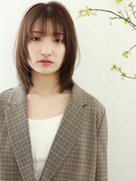 スリール バイ ミリー 江坂(Sourire by milly) 【Sourire江坂】ナチュラル顔回りレイヤーグレーベージュカラー