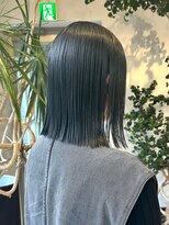 ヲタク(wotaku.)&nbsp;ブルーブラックネイビーカラーブルージュ切りっぱなしボブ艶髪