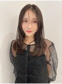 レイヤーカット/顔まわりカット/ロングレイヤー/マロンベージュ