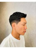 ワイルドアップバングスキンフェードアイロンパーマ爽やか