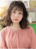 オン眉シースルーバングくせ毛風ウェットヘアh3大宮20代30代40代