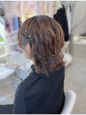 結婚式 二次会 お呼ばれ ハーフツイン×パールピン