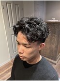 【サラリーマン】テーパーフェードスパイラルパーマ
