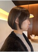 10代20代ショートボブ前髪ありボブミニボブ顔周りレイヤーカット