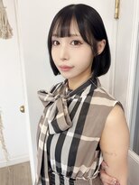 シンク オモテサンドウ(sync omotesando)&nbsp;切りっぱなしボブ/レイヤーボブ/暗めカラー/前髪カット/髪質改善