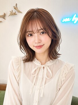 シーバイサイン(sea by Sign) 透明感ブラウンアッシュ/くびれミディアム/レイヤーカット
