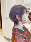 外はねショートウルフ×ラベンダーパープル◎  style by 田爪