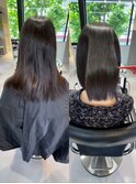 髪質改善ストレート×ケアカラー×結べるボブ