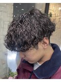 メンズパーママッシュベースカール感強め波巻きスパイラルパーマ