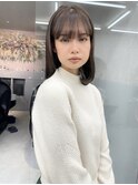 小顔に見せるヘア/ワンレン/ボブウルフ/ネビージュ/黒髪カタログ