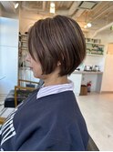 ◇大人可愛い20代30代40代50代前下がりショートボブ丸みショート