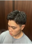 30代40代ツーブロックアップバング＋アイロンパーマ