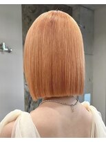 ソル ジングウマエ(SOL JINGUMAE) 原宿切りっぱなしミディアムボブハイトーンケアブリーチカラー◆