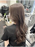 赤み消し暗めカラーミルクティーグレージュ/くびれ巻きロング