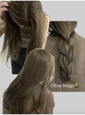 ブリーチなしダブルカラー/オリーブベージュ