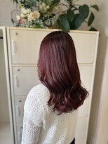 フゥカ 売市店(fuka)&nbsp;ピンクブラウン×八戸美容室×前髪カット×顔まわりカット