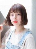 シースルーバング 内巻きボブナチュラルストレート
