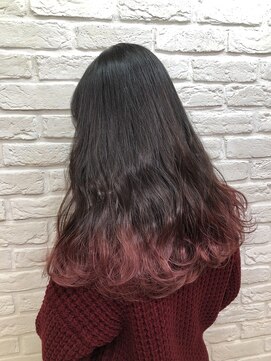 アンククロス 表参道(ANKH CROSS) 裾カラー×チェリーピンク 【ANKH CROSS 表参道】