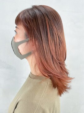 アルバム 銀座(ALBUM GINZA) オレンジバレイヤージュ_テラコッタくすみブルー_ba332031