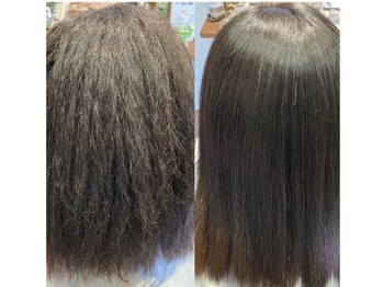 マハロヘアー(mAhalo hair)の写真/<24時間営業>≪髪質改善×縮毛矯正≫が叶う”mAhalo hair”栄養を補給しながらうねりやクセを伸ばします◎