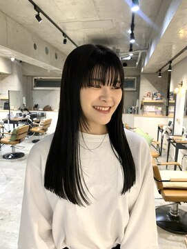 ラボヌールヘアーパルフェ 大宮西口店(La Bonheur hair parfait) フルバング × ブラックカラー 【parfait 松梨】