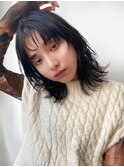 ベージュインナーカラーショートボブレイヤーミディアム前髪