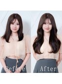ダークモカ#シールエクステ#レイヤーカット#韓国#ウェーブ#小倉