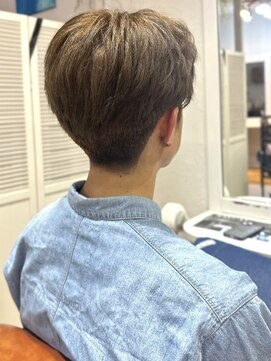 リコ 池袋東口店(Liko) メンズショート　ブラウンベージュ　ツーブロック　メンズカット