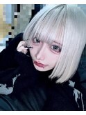 地雷系ホワイトボブ