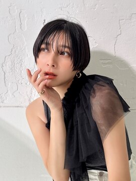 ラフィスヘアー ハブン 川崎店(La fith hair habun) 【La fith】マッシュショート×黒髪×シースルーバング