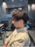 緩め波巻きパーマ×刈り上げラウンドマッシュ