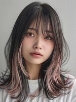 レヴ 草加店(LEV.)&nbsp;ブルーブラック外ハネワイドバングイメチェン艶髪