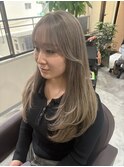 梅田グレージュ/レイヤーカット/顔周りカット