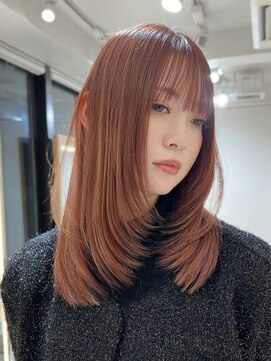 ロンドアンメゾン 原宿(Lond un Maison.) くびれヘア/アプリコットオレンジ/ハイライトカラー/前髪/原宿