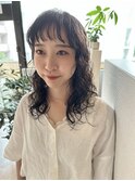 パーマ/くせ毛風パーマ/オン眉/レイヤーカット/デジタルパーマ