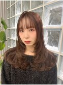 レイヤーカット/透明感カラー/オリーブブラウン/天神美容室